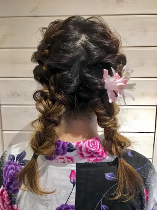 セミロング ヘアアレンジ さかい なつみのヘアスタイル
