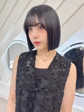 ショート カラー 莉乃/縮毛矯正/髪質 改善/艶カラーのヘアスタイル