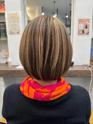 ミディアム カラー オオミネ タクミのヘアスタイル