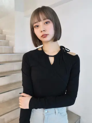 ショート カラー 顔周りカット/透明感 カラー✂️MEIのヘアスタイル