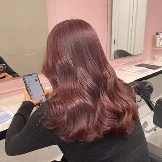 ロング カラー ヘアアレンジ ピンク・ベージュ🩰 カラー🫧とらのヘアスタイル