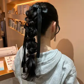 ロング ヘアアレンジ ✨カチモリ✨レイヤー 韓国ヘア🇰🇷ゆいのヘアスタイル