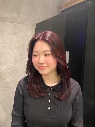 セミロング カラー 透明感カラー/縮毛/ chino🍀のヘアスタイル