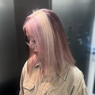 ミディアム カラー ハイトーン/デザイン カラー／悠斗のヘアスタイル