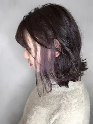 ミディアム カラー 熊谷 有紗のヘアスタイル