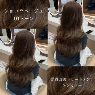 ロング オリーブカラー 長谷川のヘアスタイル