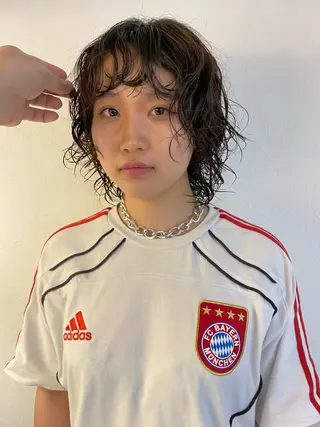 ミディアム パーマ 森貴裕/ベージュ/ パーマ/オリーブのヘアスタイル