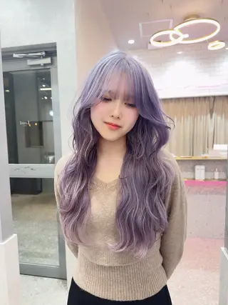 ロング カラー ヘアアレンジ ARIA💎縮毛矯正 ブリーチ💎複雑履歴のヘアスタイル