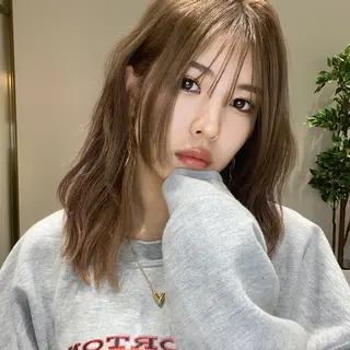 セミロング カラー パーマ ヘアアレンジ 小野寺瑞希 /最小顔カットのヘアスタイル