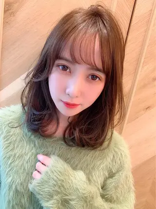 セミロング 新宿/韓国風レイヤー 髪質改善/渋谷直樹のヘアスタイル