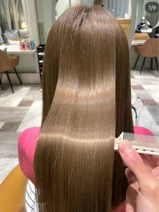 ロング カラー 佐京春奈/縮毛矯正 髪質改善/美髪カラーのヘアスタイル