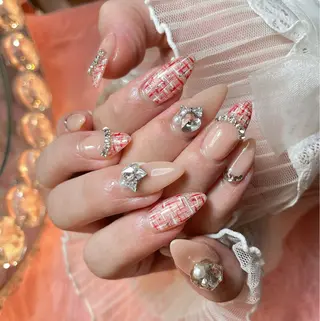 ネイル 23時まで❤︎韓国、 ワンホンネイルのネイルデザイン