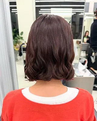 ミディアム カラー パーマ 表参道/赤み無し 透明感 colorのヘアスタイル