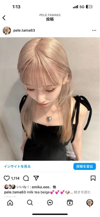 ミディアム 梅田/ハイトーン /yuriのヘアスタイル