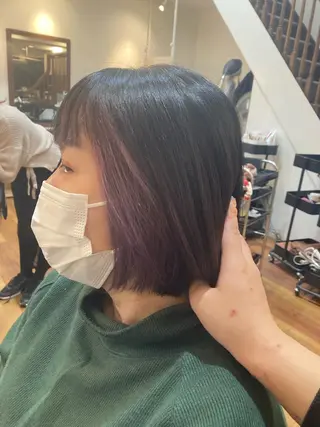 ミディアム カラー MOLLASALON 浅香山店所属・髪質改善カラー 縮毛矯正🤍辻桃加のヘアスタイル