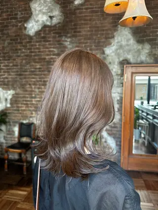 セミロング カラー 韓国レイヤー✨ yasuko銀座のヘアスタイル