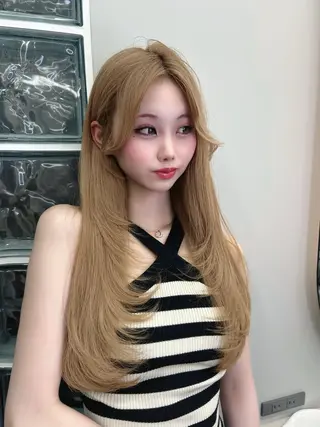 ロング カラー 小野 鈴紗のヘアスタイル