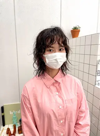 ミディアム パーマ 関 京磨のヘアスタイル