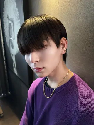 ショート excia渋谷所属・曲がる縮毛矯正 センターパート/翼のヘアスタイル