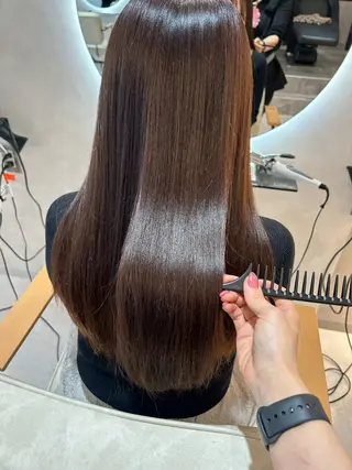 セミロング 韓国風×髪質改善 ゆりのヘアスタイル