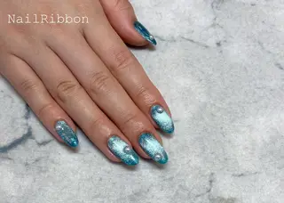 ネイル ネイルリボン 受付スタッフのネイルデザイン
