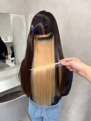 ロング king highlight&extensions梅田所属・髪質改善/似合わ せ/ダブルカラー盛田のヘアスタイル