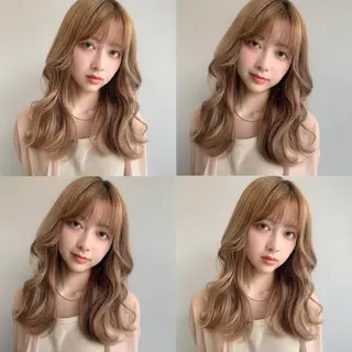 セミロング カラー 透明感/オリーブ/ グレージュ/YUKAのヘアスタイル