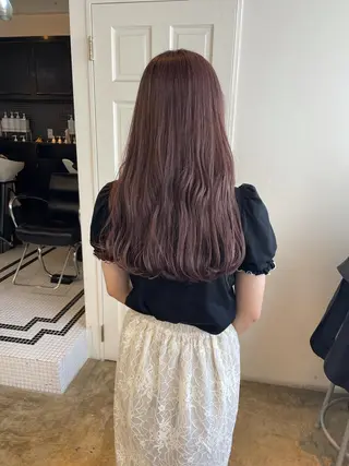 ロング カラー MIOベージュカラー 柔らかいカラーのヘアスタイル