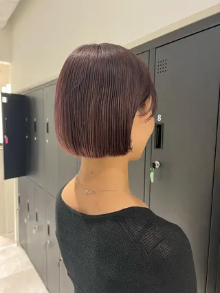 ショート カラー 暗髪カラー🫐パーマ おくだりんかのヘアスタイル