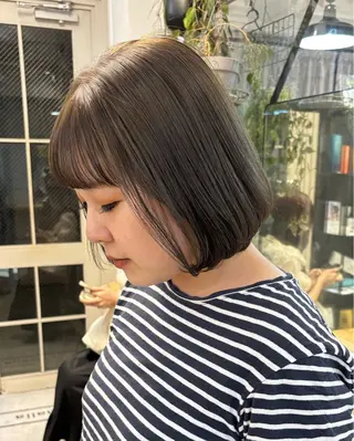 ミディアム カラー オリーブ/縮毛♡ Natsuno🩰のヘアスタイル