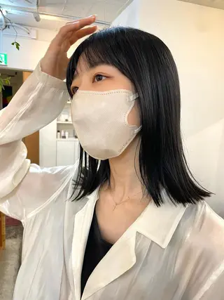 ミディアム カラー 【arc】Ruri コテ巻き風パーマのヘアスタイル