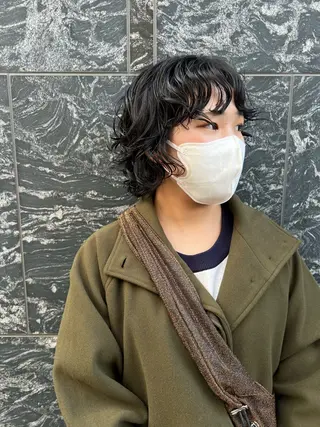 ショート パーマ 樋野 亮のヘアスタイル