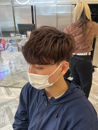 ショート パーマ メンズ mai🤍縮毛酸性ス トレート/アイリストのヘアスタイル