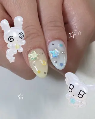 ネイル MINAMI໒꒱ Y2K、韓国ガーリーのネイルデザイン