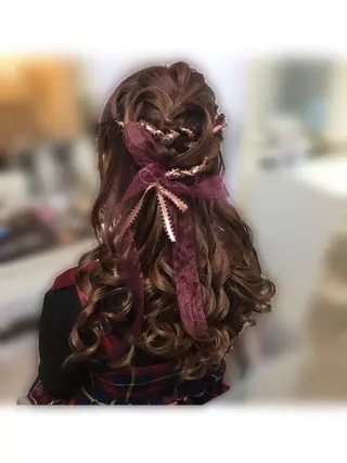 ヘアアレンジ R/🤎 パーマ&ブリーチ🔥のヘアスタイル