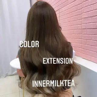 ロング カラー エクステ🩵ブリーチ 韓国ヘア🩵KAEのヘアスタイル