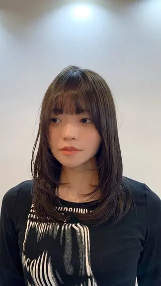 ミディアム 無料カットモデル募集 岡千尋のヘアスタイル