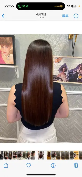 ロング カラー パーマ Lond rouge所属・💚銀座/ボブ /縮毛矯正/芦川💚のヘアスタイル