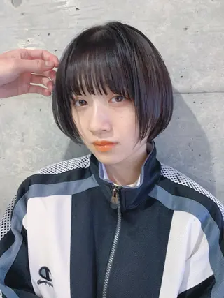 ショート カラー ボブパーマコテ巻き風 パーマNo1深江秀平のヘアスタイル