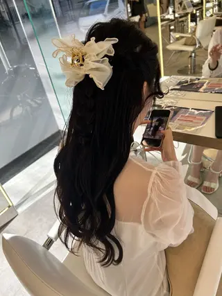 ロング ヘアアレンジ はるか/ブリーチカラ ー/ヘアアレンジ🤍のヘアスタイル