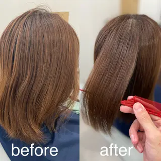 ミディアム 浅川恵太/縮毛矯正 /ブリーチ縮毛矯正のヘアスタイル