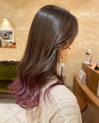 セミロング カラー 小林 瑚白のヘアスタイル
