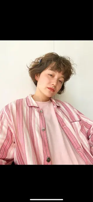 ショート カラー パーマ ヘアアレンジ メンズ キッズ パーマスタイル🔅 sayacaのヘアスタイル