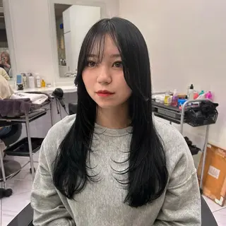 ロング カラー パーマ ヘアアレンジ メンズ キッズ ブリーチなしカラー/ ブラウン/レイヤーのヘアスタイル