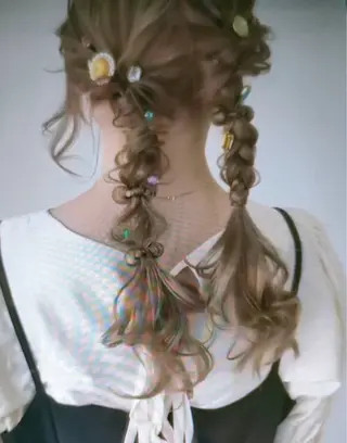 ロング ヘアアレンジ au美容室所属・au栄矢場町 水素髪質改善Tのヘアスタイル