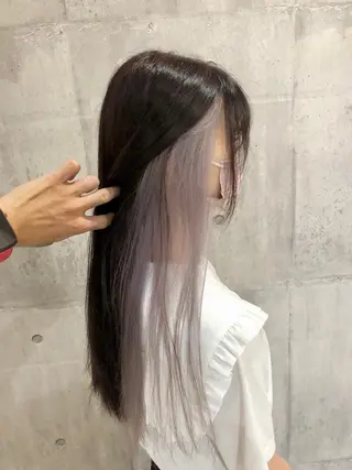 ロング カラー レイヤー/韓国 ハイトーン興津史弥のヘアスタイル