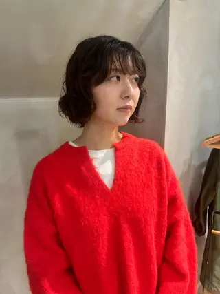 ミディアム パーマ yuki / 岡崎ハイトーンカラーのヘアスタイル