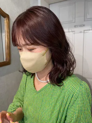 セミロング カラー ナチュラル透明感🌱 小山美樹子のヘアスタイル