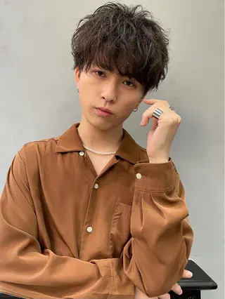 ミディアム メンズ 艶カラー/フェイス レイヤー/たむのヘアスタイル