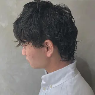 ショート パーマ メンズ CLUTCH天王寺 西藤遥河のヘアスタイル